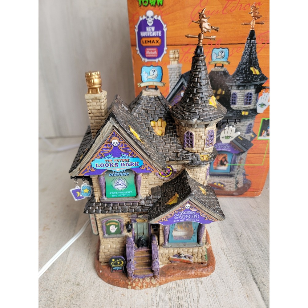 Lemax future looks dark tarot card reading Halloween village accessory